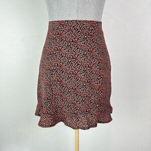 Lulus Berry Print Ruffle Hem Skirt‎